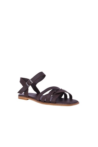 DİSPARİTA Women's Flat Sandals with Buckle Closure