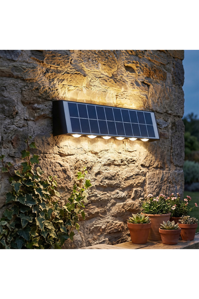 OEM Aplică LED de exterior cu panou solar, 12W, lumină caldă