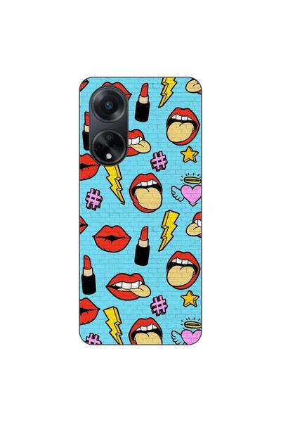OEM Husa compatibila cu Oppo A98 5G Silicon Gel Tpu Model Pop Art Lips
