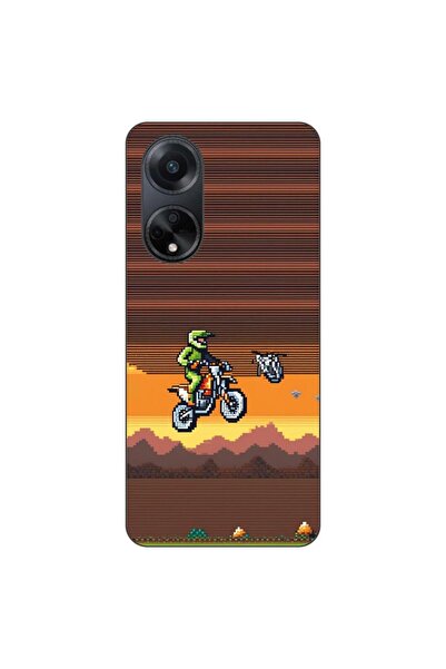 OEM Husa compatibila cu Oppo A98 5G Silicon Gel Tpu Model Pixel Art Motorcross