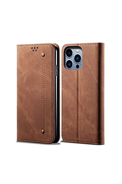 sscase Denim Texture Θήκη Βιβλίο Brown (Apple iPhone 14 Pro)