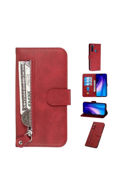 sscase Horizontal Flip Θήκη Πορτοφόλι Red (Xiaomi Redmi Note 8)