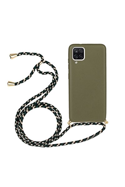 sscase Wheat Straw Θήκη Σιλικόνης με Λουράκι Army Green (Samsung Galaxy A12)