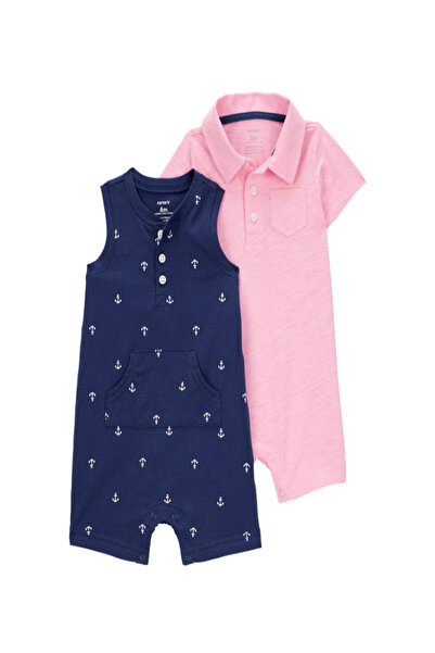 Carter's Carters Erkek Bebek Şortlu 2li Tulum 12-24 Ay PEMBE - LACİVERT