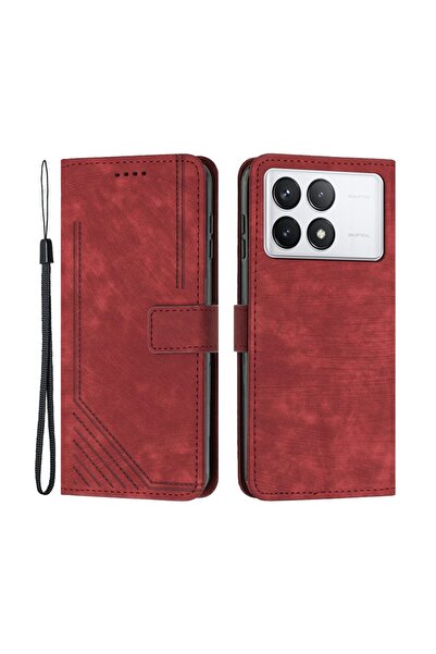 sscase Stripe Pattern Θήκη Πορτοφόλι Red (Xiaomi Poco F6 Pro 5G)