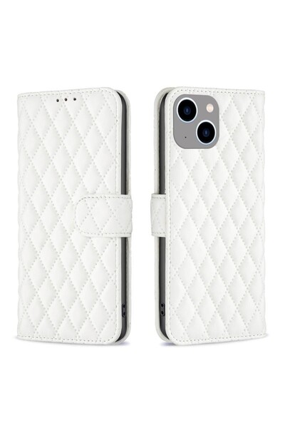 sscase Puff Rhombus Θήκη Πορτοφόλι White (Apple iPhone 15 Plus)
