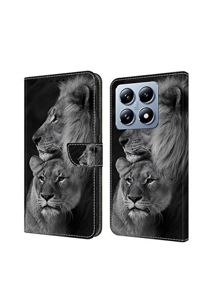 sscase Colored Drawing Θήκη Πορτοφόλι Couple Lions (Xiaomi 14T Pro 5G)