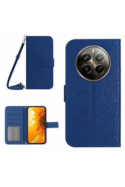 sscase Sun Flower Θήκη Πορτοφόλι με Λουράκι Dark Blue (Realme 12 Pro 5G / 12 ...
