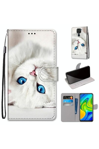 sscase Coloured Drawing Θήκη Πορτοφόλι White Kitten (Xiaomi Redmi Note 9)