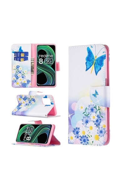 sscase Colored Drawing Θήκη Πορτοφόλι Butterfly Love (Realme 8 5G)