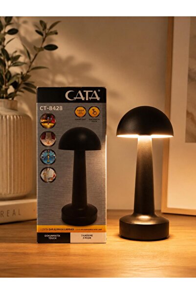 Cata CT-8428 Lizbon Şarjlı masa lambası Dokunmatik 3 Kademe [BEYAZ-GÜNIŞIĞI-A...