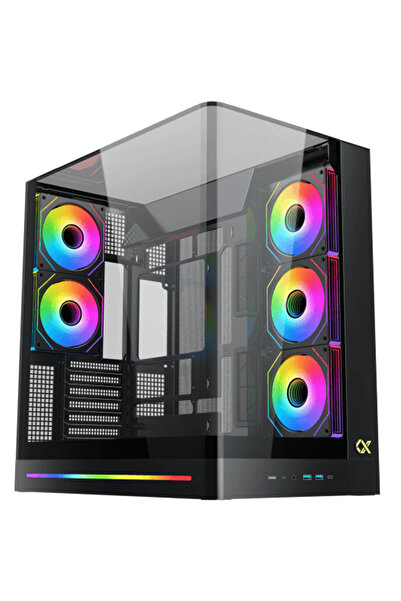Xigmatek علبة كمبيوتر Pano II ATX متوسطة الحجم مع 8 مراوح ARGB مقاس 120 مم - ...