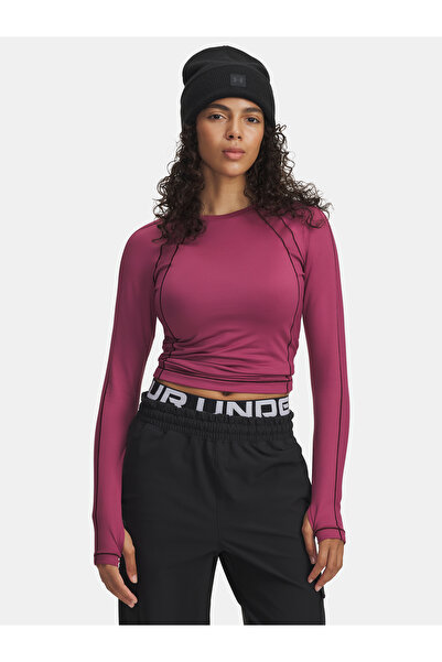 Under Armour Tricou de damă UA ColdGear Textured Crew-RED