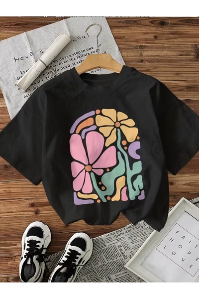 puolikuu Unisex Comfortable Fit Tshirt with Ribbon and Double Print