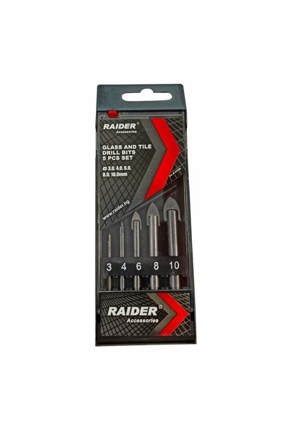 Raider Pro Set 5 burghie pentru sticla si ceramica Ø3, 4, 6, 8 si 10mm