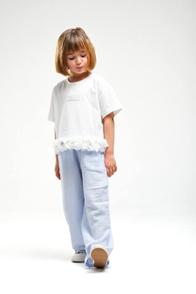 Rubeto Kids 3-8 Years Old Girl's Ruffle Detailed Suit Blue