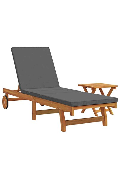 vidaxl Șezlong 1-persoană 2 pcs Maro Lemn Solid de Acacia