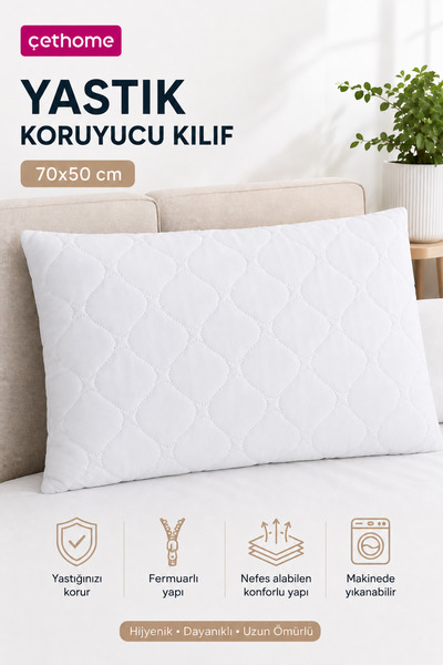 Weweus ÇetHome 50x70 cm prošivena zaštita za jastuk sa patentnim zatvaračem
