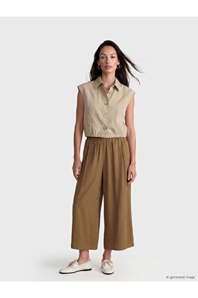 LC Waikiki Pantaloni de damă cu talie elastică, din amestec de modal