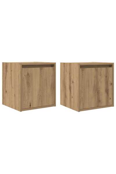 vidaxl Noptiere montate pe perete 2 buc Stejar Artisan 38x34x40 cm