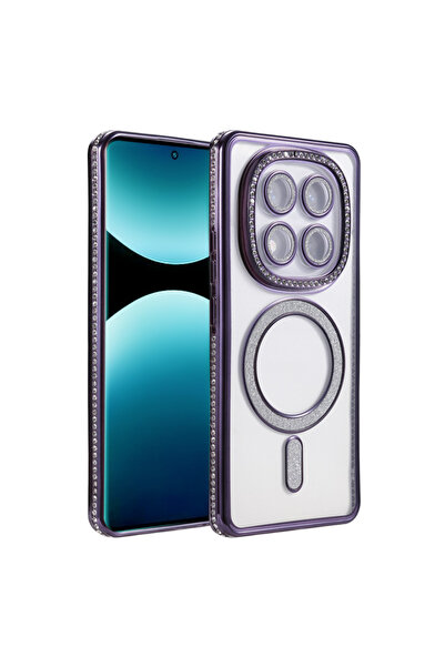 UnDePlus Xiaomi Redmi Note 15 Pro 4G Kılıf M-Safe Şarj Uyumlu Simli Kamera Ke...