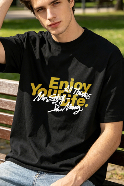 Fleck Casual Style T Shirts For Men Enjoy Your Life All Times Personalized Sh...