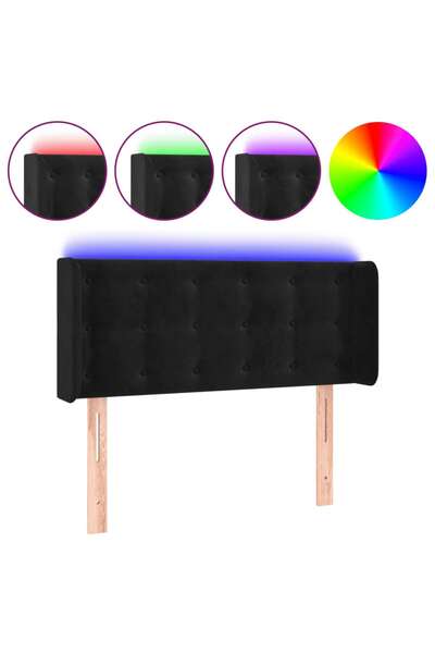 vidaxl LED headboard, black, 93x16x78/88 cm, Velvet