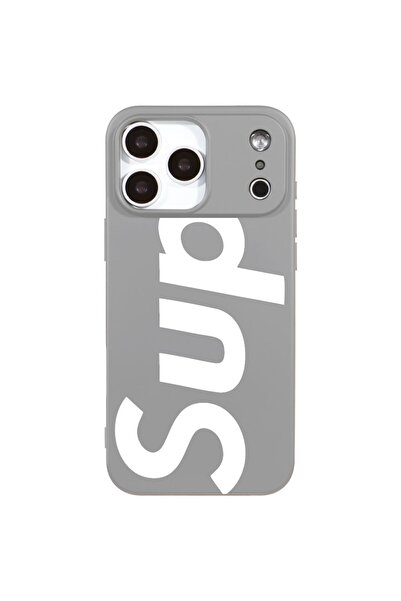 Casen iPhone 17 Pro Gri Lansman Sup Tasarımlı Renkli Silikon Kılıfı
