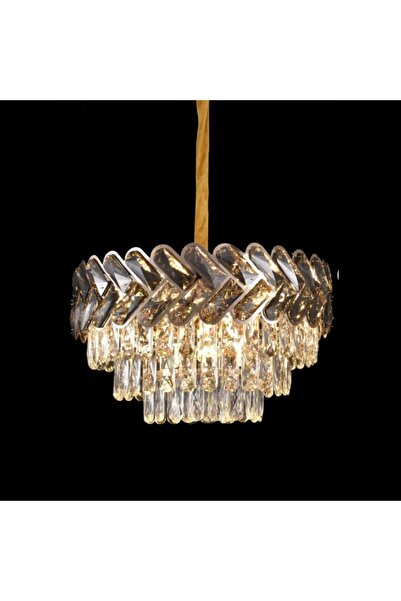 proled Crystal Elegance Chandelier 400, modern lighting, E14, grey with gold
