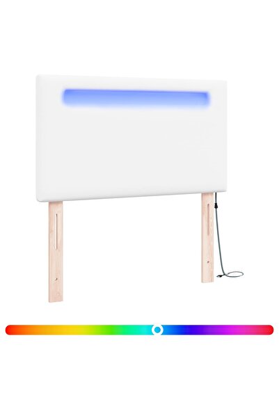 vidaxl Tăblie LED Alb 100 cm Piele artificială