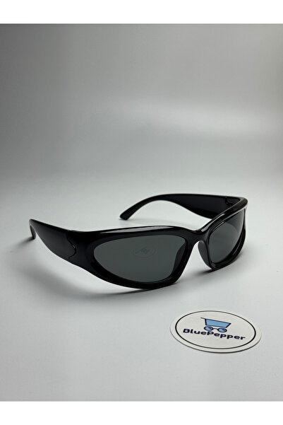 BluePepper Sportic |   Sunglasses Silver Frame Black Glass Color Large Case 5...