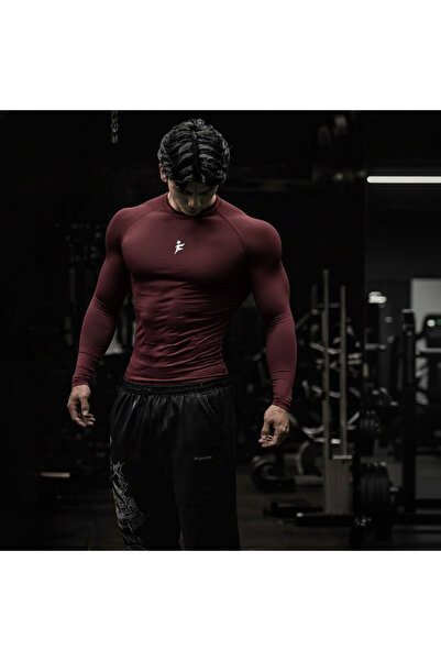 FIGHTR Erkek Compression Uzun Kollu Spor Tişört Slim Fit Fitness Gym Antrenma...