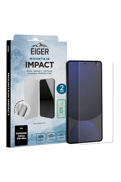 EIGER Pachet 2 buc Folie Mountain Impact GRS Samsung Galaxy S26 Ultra Clear