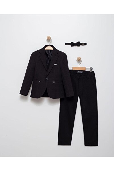 aykidsclup Costum de mire pentru băieți, 3 piese, negru – Jachetă și pantalon...