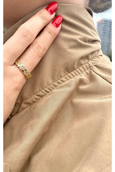 milayk Dot Dot Glitter Gold Adjustable Ring