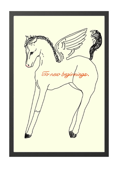 Taranist Poster - Pegasus Horse Drawing - Mythology Aesthetic Kalın Kuşe Kağıt