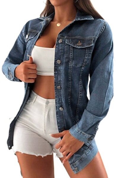 StreetWear Outlet Women's Jacket/Coat, Denim, Regular Fit, Long, Blue, XL