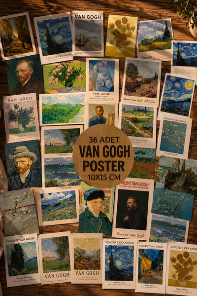 Taranist Poster Set - Van Gogh Art Collection Vintage Poster Seti 10x15 cm Ka...