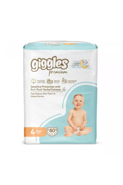 giggles Scutece copii cu benzi laterale de prindere, Premium, Maxi, 7-18 kg, ...