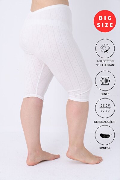Altınay Women's Plus Size Jacquard Below Knee Underwear Shorts Bermuda