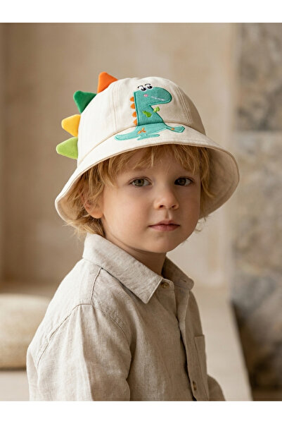 PIECE SIGNATURE Boy's Dinosaur Detailed Cotton Summer Hat (1-3 Years) (Size 5...