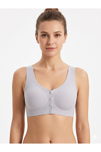 EBRULİ LİNGERİE Laser Cut Ribbed Buttoned Bra
