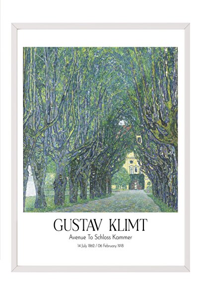 Postifull Gustav Klimt - Aleea către Schloss Kammer, Tablou înrămat alb, Seri...