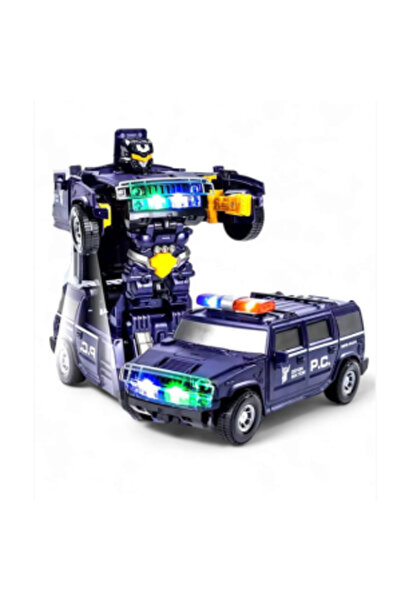 PlayFun Police Car with Automatic Transformation into Robot – Lights, Music a...