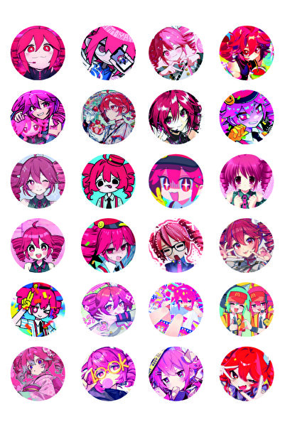 nihonwosekai Vocaloid Kasane Teto set anime naljepnica 24 komada