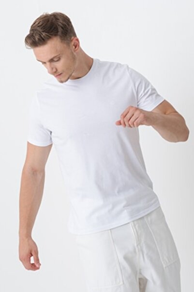 Calvin Klein Jeans Tricou din bumbac cu logo discret, Alb optic, S