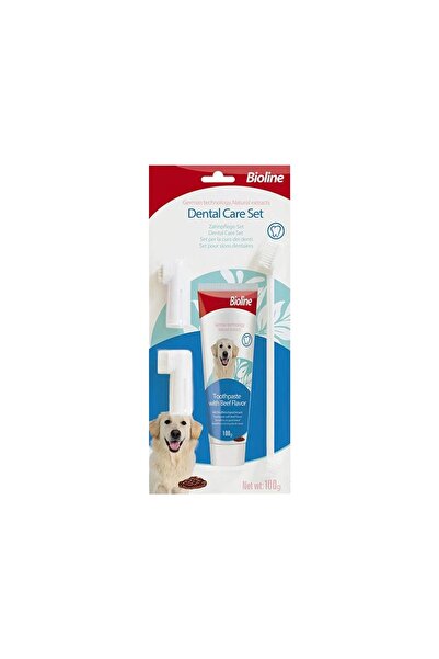 Bioline KIT DENTAR PASTA+PERIUTA AROMA VITA PENTRU CAINI 100G