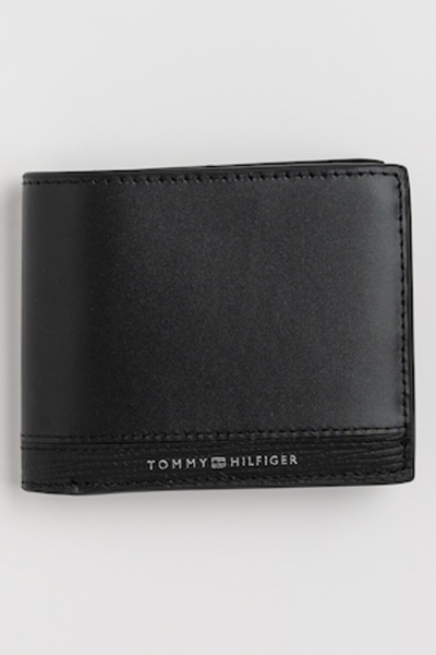 Tommy Hilfiger Πολυτελές Δερμάτινο Αναδιπλούμενο Πορτοφόλι, Μαύρο