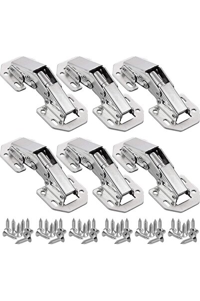 The Bros 6 Pack Concealed Hinges with 48pcs Screws, 90 Degree Hidden Hinges f...
