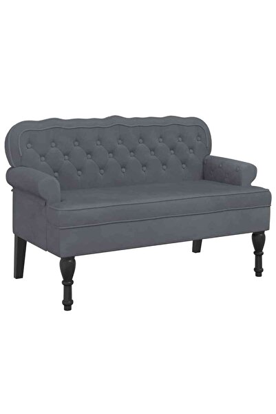 vidaxl Banchetă cu spătar, gri închis, 119,5x64,5x75 cm, catifea